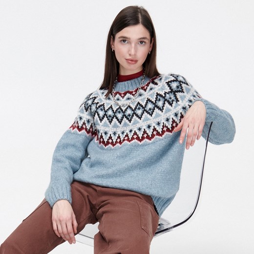 Cropp - Sweter oversize - Niebieski Cropp S okazja Cropp