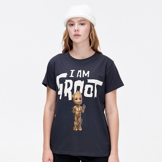 Cropp - T-shirt oversize Groot - Szary Cropp S okazja Cropp