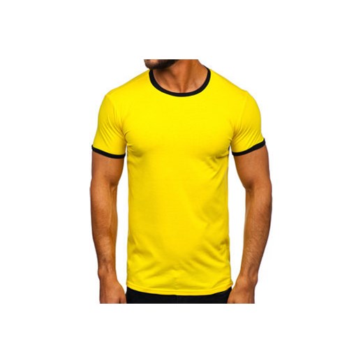 Żółty t-shirt męski Denley 8T83 M wyprzedaż Denley
