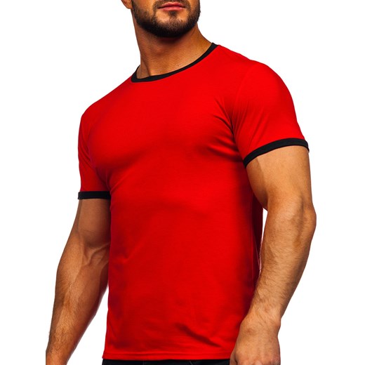Czerwony t-shirt męski Denley 8T83 M Denley okazyjna cena