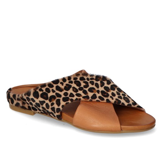 Brązowe Klapki Boccato w Panterę Boccato 030.20.0024 Coconut-Leopard ze sklepu Arturo-obuwie w kategorii Klapki damskie - zdjęcie 149031746