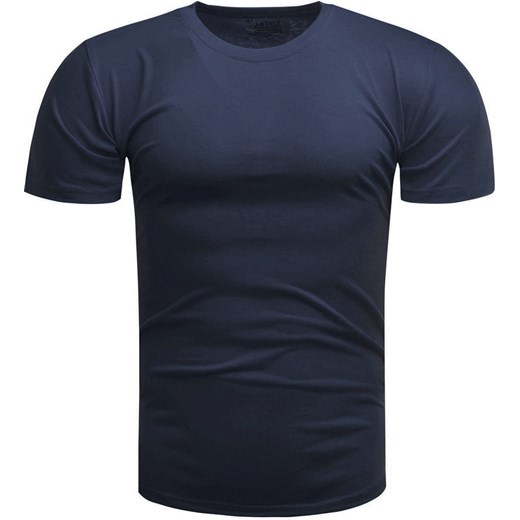 Koszulka męska t-shirt gładki granatowy Recea ze sklepu Recea.pl w kategorii T-shirty męskie - zdjęcie 149033799