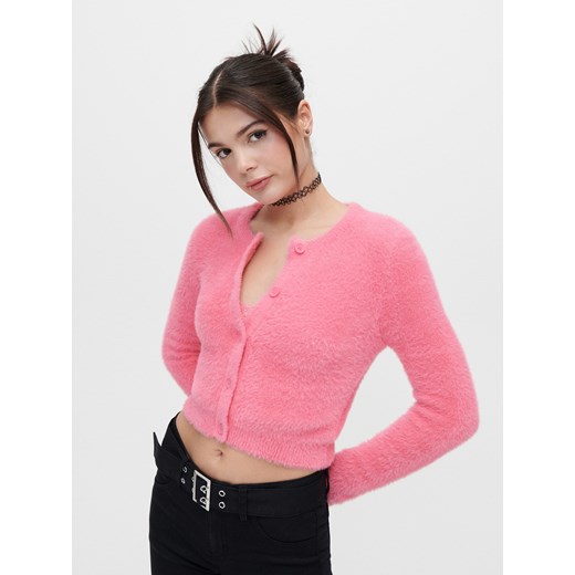 Sweter damski różowy House z dekoltem w serek