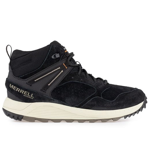 Buty Merrell Wildwood Sneaker Boot Mid WP J067285 - czarne ze sklepu streetstyle24.pl w kategorii Buty trekkingowe męskie - zdjęcie 149051845
