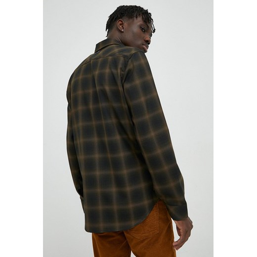 G-Star Raw koszula wełniana męska kolor zielony slim z kołnierzykiem klasycznym M ANSWEAR.com