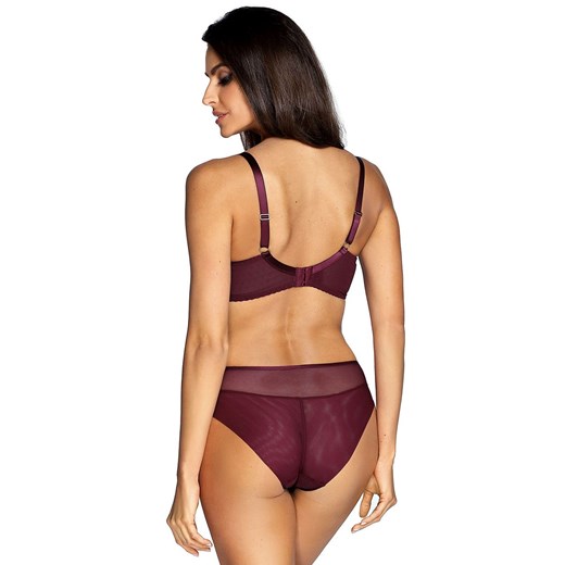 Nora B150 bordowy koronkowy biustonosz semi-soft, Kolor bordowy, Rozmiar 65F, Ewa Bien ze sklepu Intymna w kategorii Biustonosze - zdjęcie 149066318