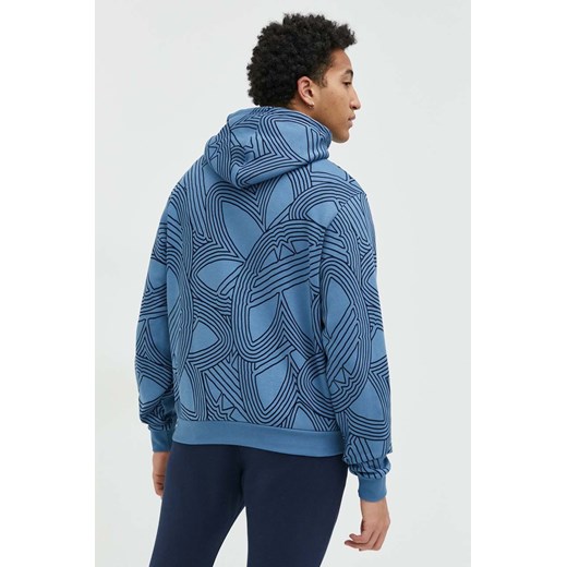 Adidas Originals bluza męska kolor niebieski z kapturem wzorzysta M ANSWEAR.com