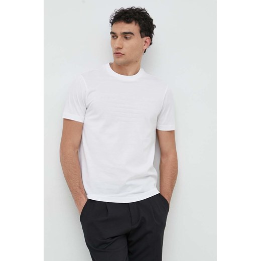 Emporio Armani t-shirt bawełniany kolor biały z aplikacją 8N1TD2 1JGYZ ze sklepu ANSWEAR.com w kategorii T-shirty męskie - zdjęcie 149089146
