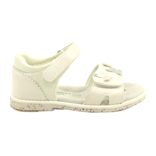 Sandałki dziewczęce Motylki American Club XD58/22 białe ze sklepu ButyModne.pl w kategorii Sandały dziecięce - zdjęcie 149106445