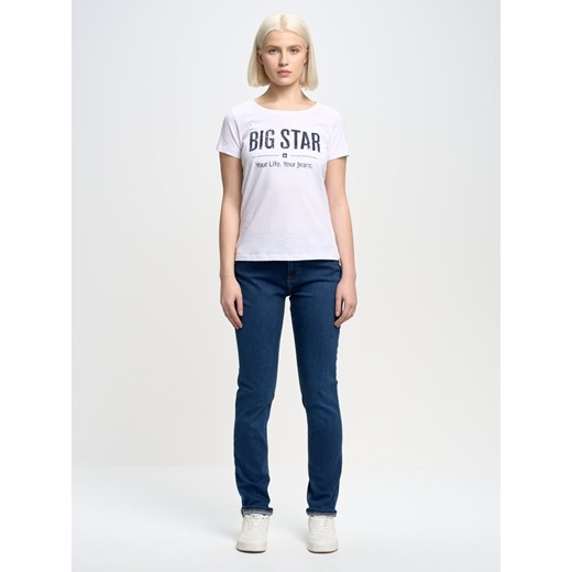 Koszulka damska o klasycznym kroju biała Brunona 101 ze sklepu Big Star w kategorii Bluzki damskie - zdjęcie 149111376