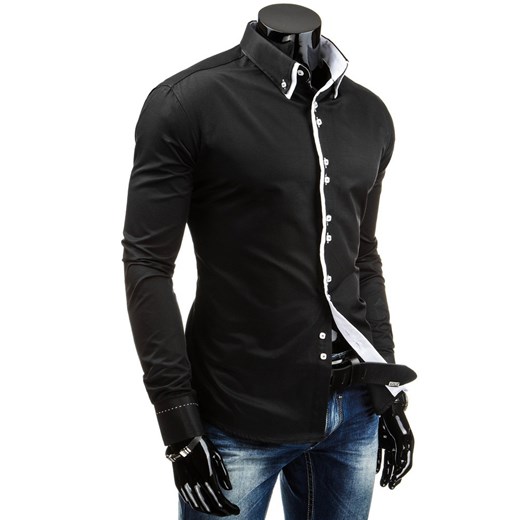 Koszula z długim rękawem (dx0721) - Czarny dstreet czarny bawełniane