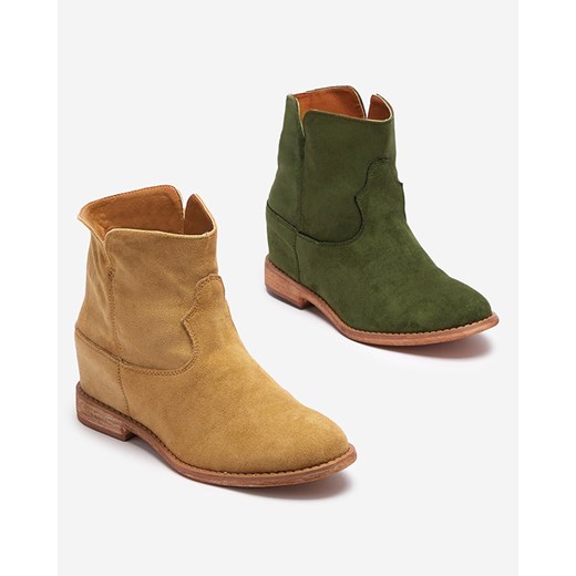 Kowbojki na krytym koturnie w kolorze camel Bluestone - Obuwie Royalfashion.pl 39 royalfashion.pl
