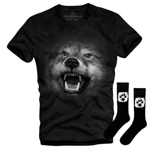 Zestaw koszulka i skarpety Underworld Wolf / Animal Footprint Underworld ONE SIZE okazyjna cena morillo