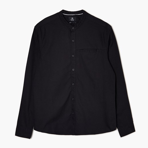 Cropp - Czarna koszula z kieszonką - czarny ze sklepu Cropp w kategorii Koszule męskie - zdjęcie 149169175