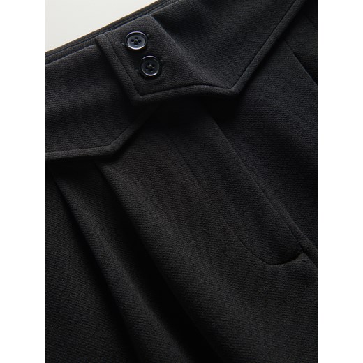 Reserved - Spodnie z szerokimi nogawkami - Czarny Reserved S Reserved