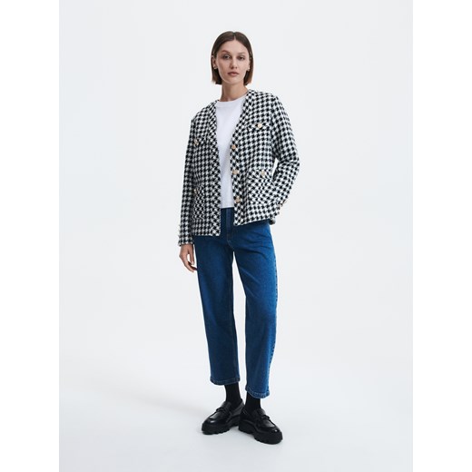 Reserved - T-shirt regular z merceryzowanej bawełny - biały ze sklepu Reserved w kategorii Bluzki damskie - zdjęcie 149172386