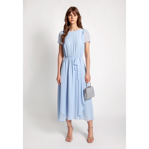 Zwiewna błękitna sukienka z wiązaniem ze sklepu Molton w kategorii Sukienki - zdjęcie 149173958