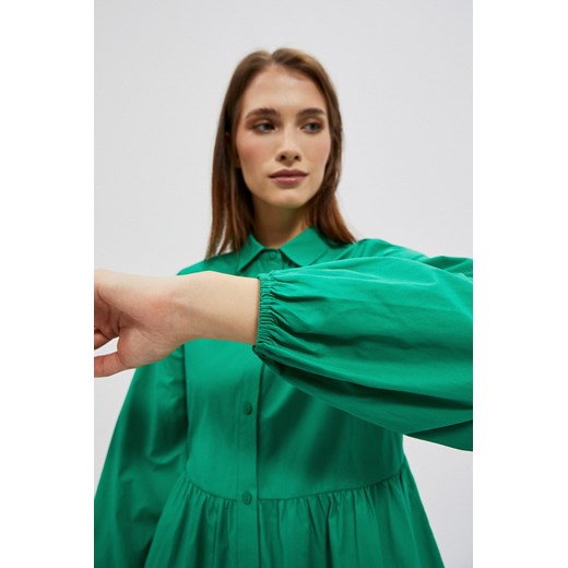Koszulowa sukienka zielona ze sklepu Moodo.pl w kategorii Sukienki - zdjęcie 149194617