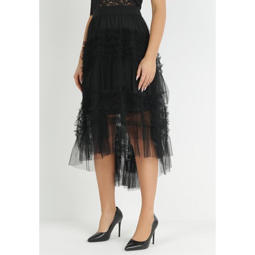 Czarna Rozkloszowana Spódnica z Falbankami Warda ze sklepu Born2be Odzież w kategorii Spódnice - zdjęcie 149199098