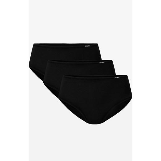 3BLP-603 bawełniane czarne figi damskie z wyższym stanem 3-pack, Kolor czarny, Rozmiar M, ATLANTIC ze sklepu Intymna w kategorii Majtki damskie - zdjęcie 149199399