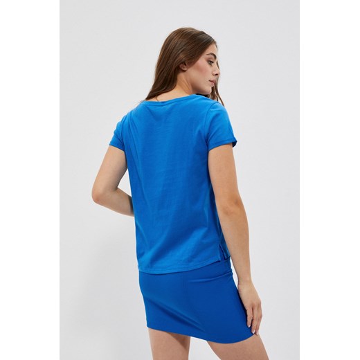 Bluzka damska Moodo.pl casual z krótkim rękawem z okrągłym dekoltem 