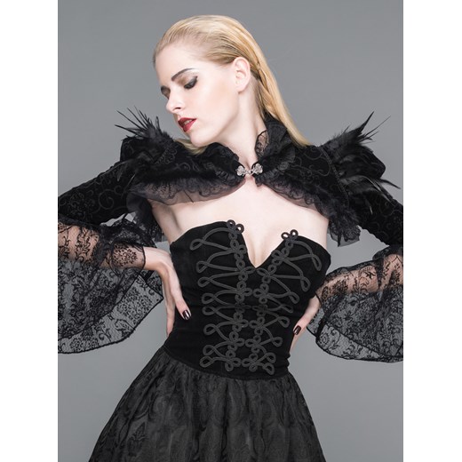 koszulka męskie - black swan gothic shawl with faux fur - devil fashion - ca005 3XL Metal-shop