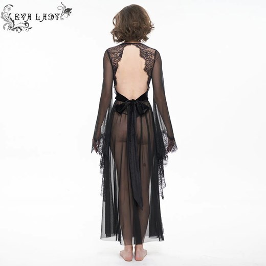 sukienka damska (koszula nocna) devil fashion - heid' gothic flared sleeve lace XS Metal-shop