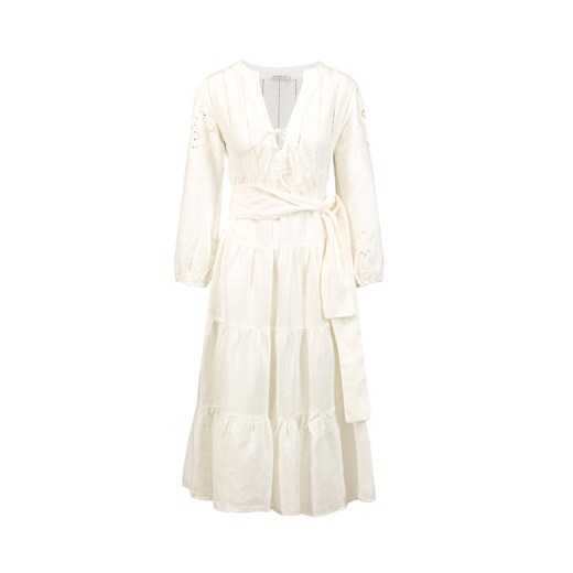 Sukienka lniana midi KORI ze sklepu S'portofino w kategorii Sukienki - zdjęcie 149343015