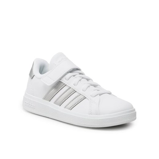 Buty sportowe dziecięce białe Adidas sznurowane 