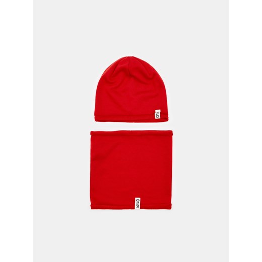Sinsay - Komplet: czapka i komin - Czerwony Sinsay L Sinsay