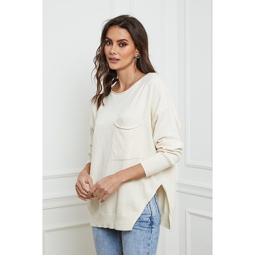Sweter "Monza" w kolorze kremowym Joséfine M Limango Polska okazyjna cena