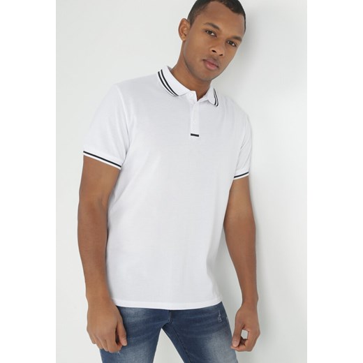 Biała Koszulka z Krótkim Rękawem i Okrągłym Dekoltem Agrip ze sklepu Born2be Odzież w kategorii T-shirty męskie - zdjęcie 149390607