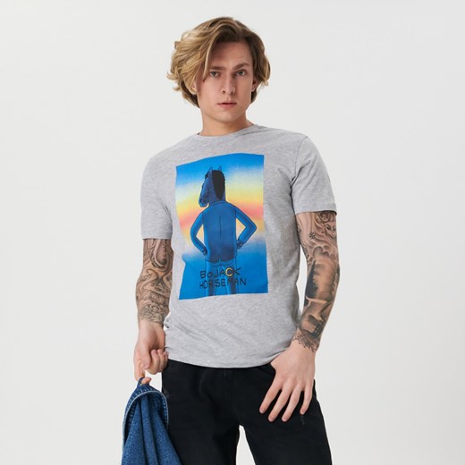 Sinsay - Koszulka BoJack Horseman - Jasny szary Sinsay XS Sinsay promocja