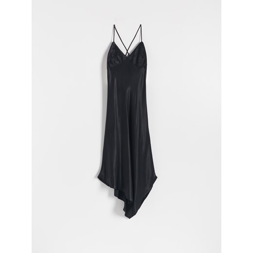 Reserved - Satynowa sukienka z wiskozy - Czarny Reserved XL Reserved