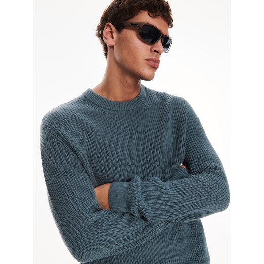 Reserved - Sweter z półokrągłym dekoltem - Niebieski Reserved XXL Reserved