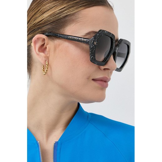 Philipp Plein okulary przeciwsłoneczne damskie kolor czarny 53 ANSWEAR.com