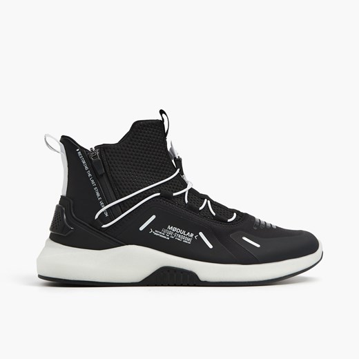 Cropp - Czarno-białe sneakersy Modular - Czarny Cropp 43 Cropp okazja