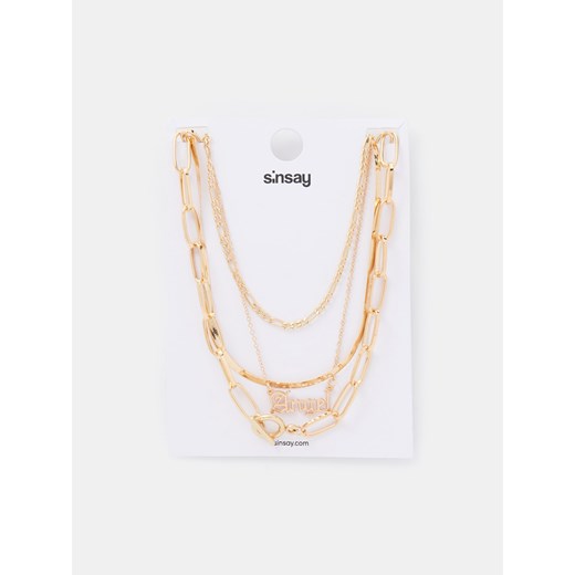 Sinsay - Naszyjniki 4 pack - Złoty Sinsay Jeden rozmiar Sinsay