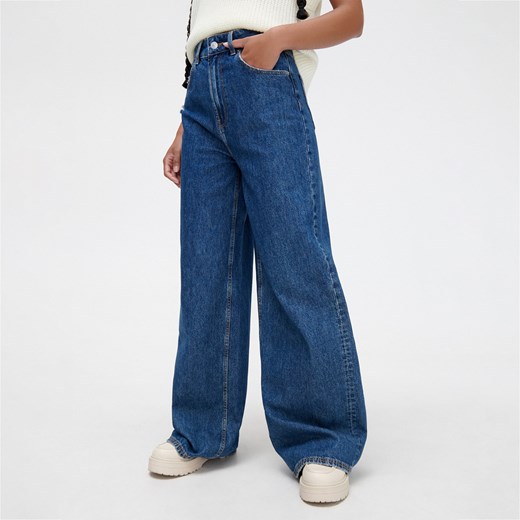 Cropp - Jeansy wide leg - Granatowy Cropp 32 Cropp okazyjna cena