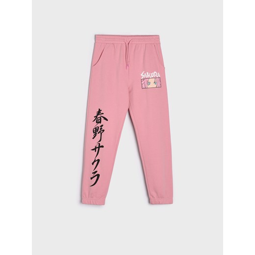 Sinsay - Spodnie dresowe jogger Naruto - Różowy Sinsay 140 Sinsay