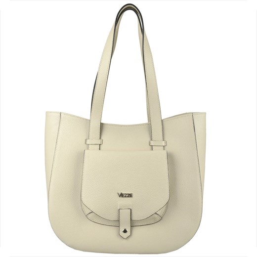 Vezze skórzana torebka włoska jasny beż ze sklepu melon.pl w kategorii Torby Shopper bag - zdjęcie 149509965