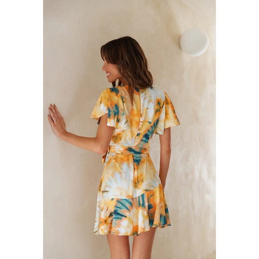 Sukienka w kolorze pomarańczowo-niebieskim Pretty Summer L promocja Limango Polska