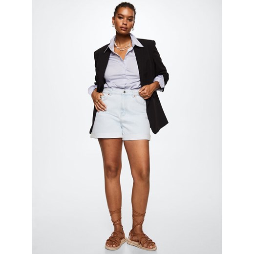 Mango Szorty jeansowe Mom 80 37020300 Niebieski Mom Fit Mango 42 okazja MODIVO