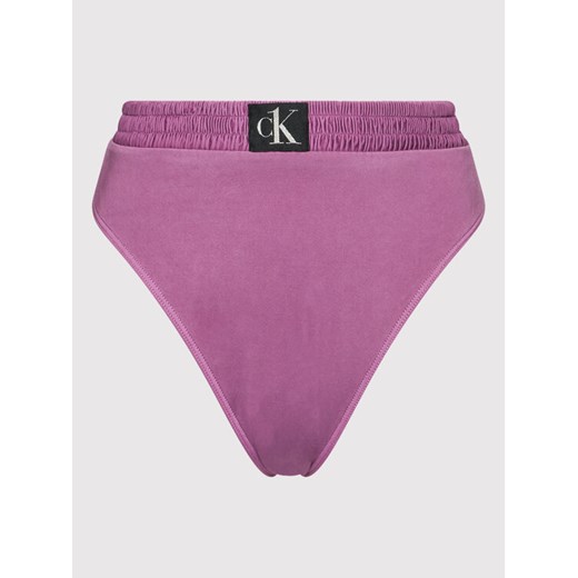 Calvin Klein Swimwear Dół od bikini Authentic KW0KW01487 Fioletowy XL okazja MODIVO