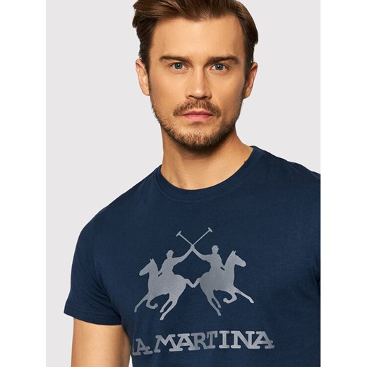 La Martina T-Shirt Jersey CCMR01 JS206 Granatowy Regular Fit La Martina L promocyjna cena MODIVO