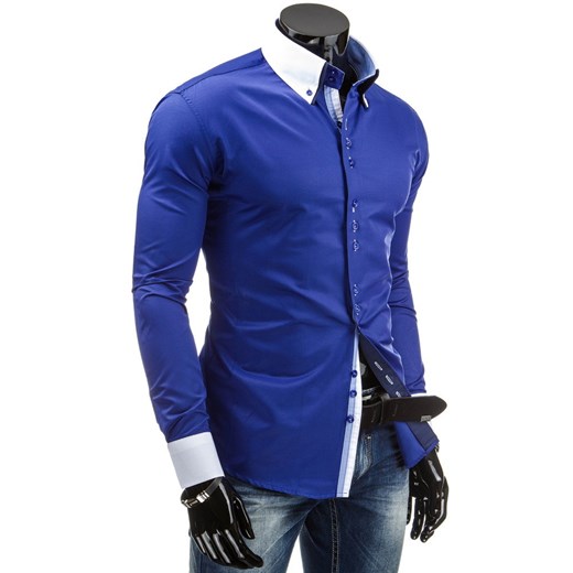 Koszula z długim rękawem (dx0732) - Niebieski dstreet niebieski bawełniane