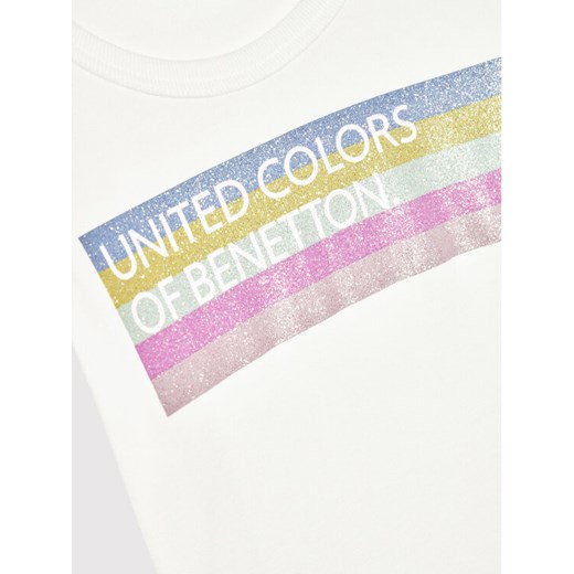 United Colors Of Benetton Bluzka 3I9WC15BM Biały Regular Fit United Colors Of Benetton 110 okazyjna cena MODIVO