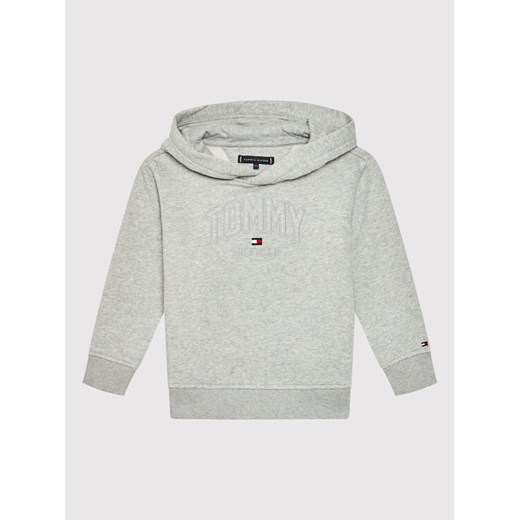 Tommy Hilfiger Bluza Applique Logo Hoodie KB0KB06904 M Szary Regular Fit Tommy Hilfiger 6Y wyprzedaż MODIVO