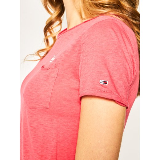 Tommy Jeans T-Shirt Pocket Detail Tee DW0DW08006 Różowy Regular Fit Tommy Jeans XS wyprzedaż MODIVO