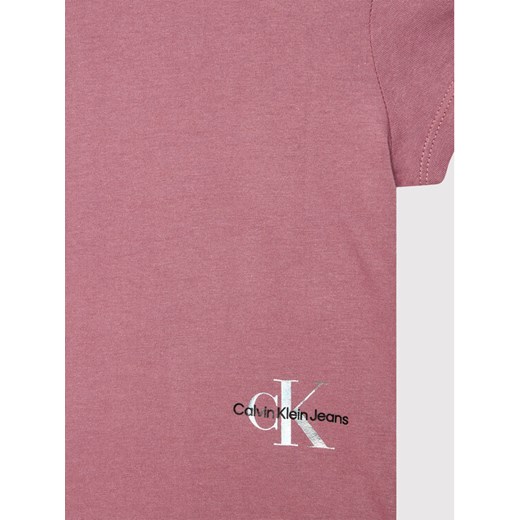 Calvin Klein Jeans T-Shirt Monogram Off Placed IG0IG01297 Różowy Regular Fit 8Y MODIVO wyprzedaż
